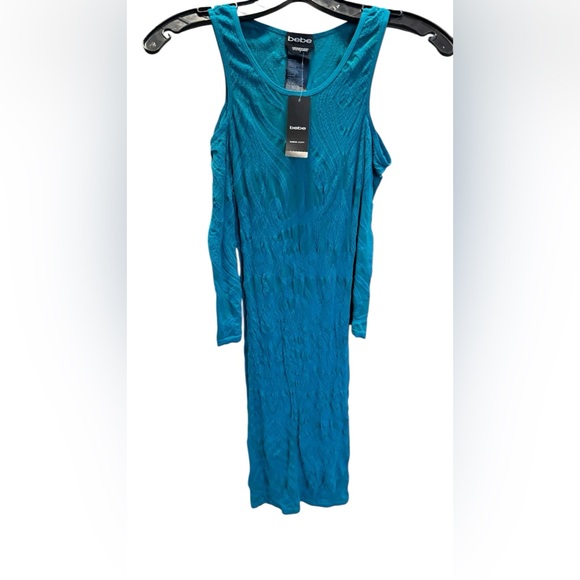 White Hart Cold Shoulder Dress-Deep Lake - Picture 3 of 8